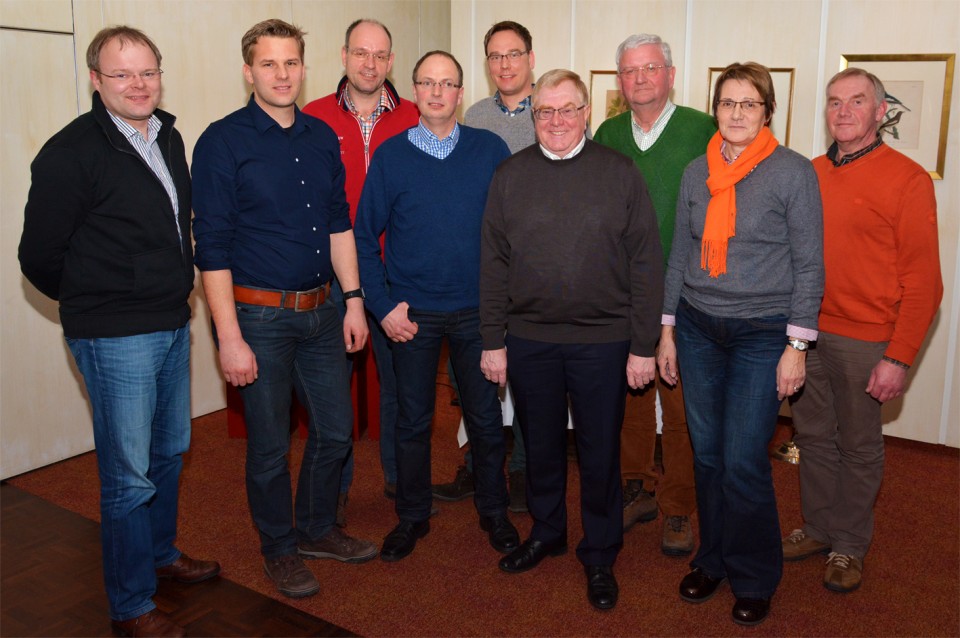 von links: Stephan Schulze-Westhoff, Andr Bruns, Norbert Austrup, Hans Josef Huck, Markus Hner, Reinhold Sendker, Karl Groe Erdmann, Elisabeth Lesting, Hubert Mestrup