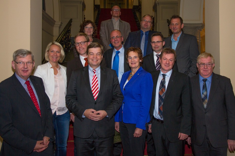 Die Politiker aus der Region Münster-Hamm mit PSts Ferlemann im Verkehrsministerium.